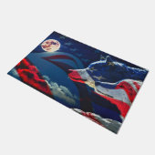 Wolf Amerikaanse vlag Volle Maan Deurmat (Schuin)