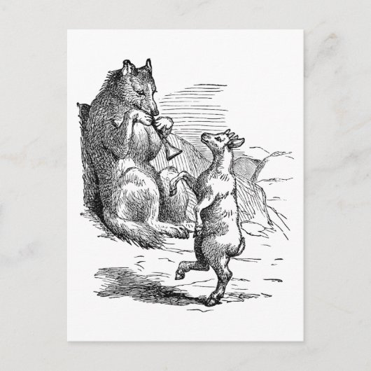 "Wolf and Goat Duet" Briefkaart (Voorkant)