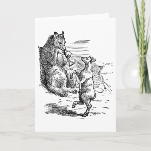 "Wolf and Goat Duet" Wenskaart Kaart (Voorkant)