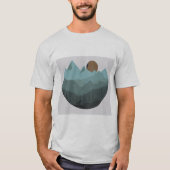 Wolf and Mountains Modern Art  T-shirt (Voorkant)