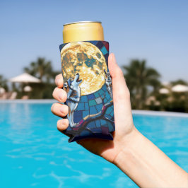  Wolf and Owl Mosaic Art Seltzer Blikjeskoeler