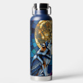  Wolf and Owl Mosaic Art Waterfles (Voorkant)