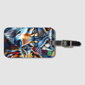 Wolf and Owl Vibrant and Colorful Bagagelabel (Voorkant (horizontaal))