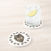 Wolf and Tracks Waterverf Dierlijk Onderzetter (Zijkant)