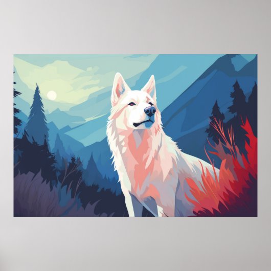 Wolf Animal Alpha Forest Natuur Wilderness Poster (Voorkant)