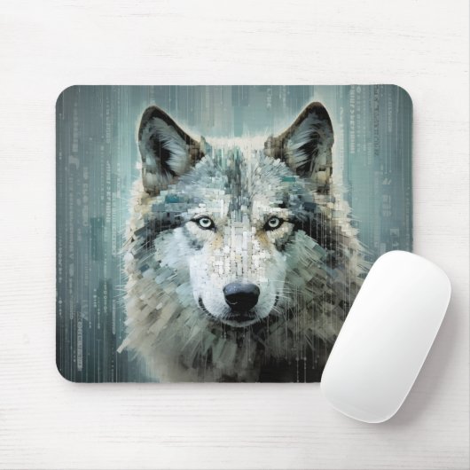 Wolf Animal Art Decor Verf Mozaïek Muismat (Met muis)