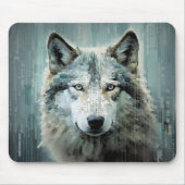 Wolf Animal Art Decor Verf Mozaïek Muismat (Voorkant)