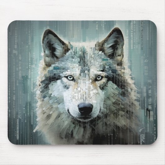Wolf Animal Art Decor Verf Mozaïek Muismat (Voorkant)