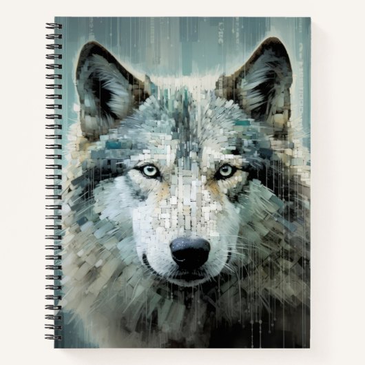 Wolf Animal Art Decor Verf Mozaïek Notitieboek (Voorkant)