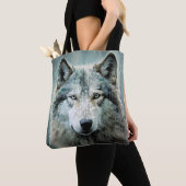 Wolf Animal Art Decor Verf Mozaïek Tote Bag (Dichtbij)