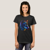 Wolf  animal  colourful animal wolf t-shirt (Voorkant volledig)