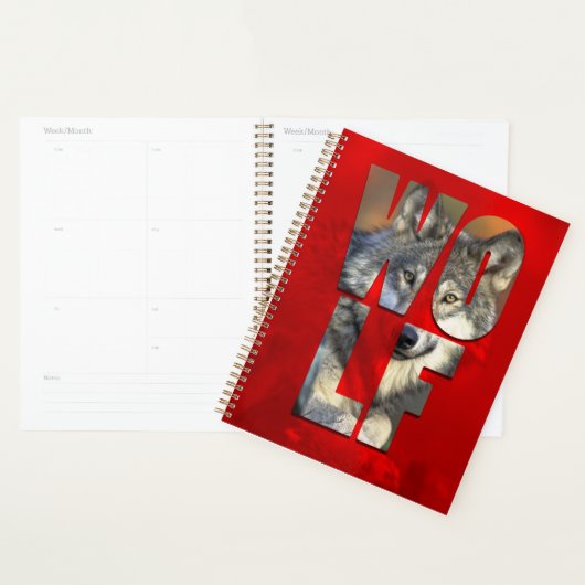 Wolf Animal Foto met Typografie Planner (Display)