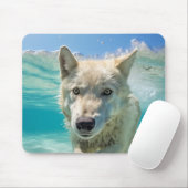 Wolf Animal Fun Natuur Spelen Water Uit Muismat (Met muis)