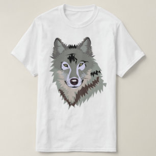 Wolf Animal Happy grijs t-shirt