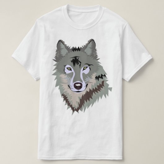 Wolf Animal Happy grijs t-shirt (Design voorkant)