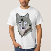 Wolf Animal Happy grijs t-shirt (Voorkant)
