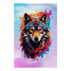 Wolf Animal Logo Design-87694 Perfect Poster