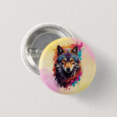 Wolf Animal Logo Design-87694 Ronde Button 3,2 Cm (Voorkant /achterkant)