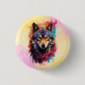 Wolf Animal Logo Design-87694 Ronde Button 3,2 Cm (Voorkant)