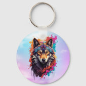 Wolf Animal Logo Design-87694 Sleutelhanger (Voorkant)