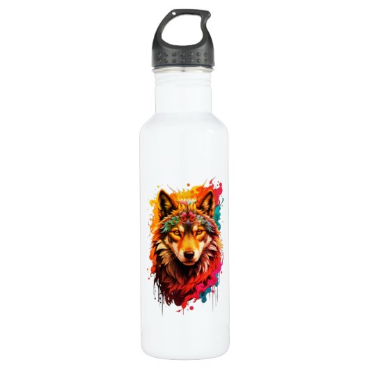 Wolf Animal Logo Design-87694 Waterfles (Voorkant)