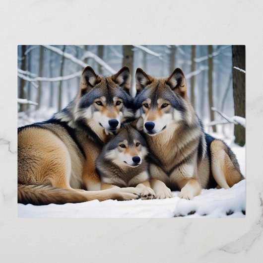 Wolf Animal Natuur Wildlife Affection Caring Folie Feestdagen Briefkaart (Voorkant)