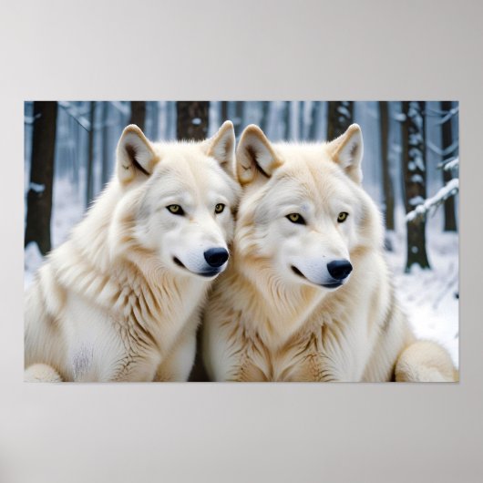 Wolf Animal Natuur Wildlife Affection Caring Poster (Voorkant)