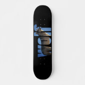 Wolf Animal Simple Modern Blue Sky-foto Persoonlijk Skateboard (Voorkant)