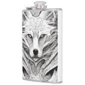 Wolf Animal Wild Natuur Illustratie Lijn Epic Art Heupfles (Links)