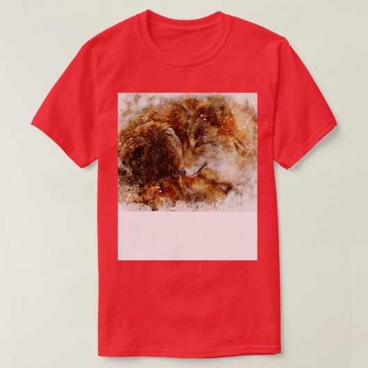 Wolf aquarel digitaal portret t-shirt (Design voorkant)