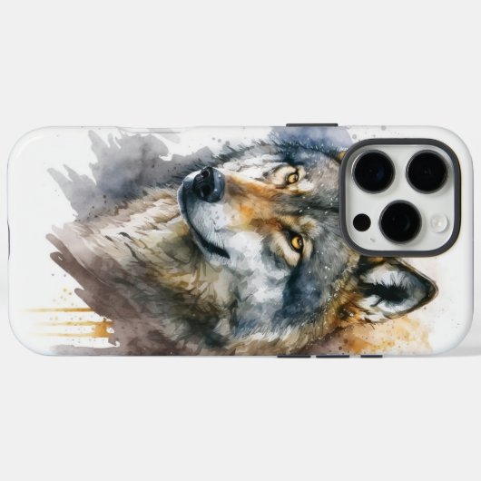 Wolf aquarelschilderij Case-Mate iPhone case (Achterkant (horizontaal))