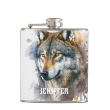 Wolf aquarelschilderij