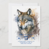 Wolf aquarelschilderij kaart (Voorkant)