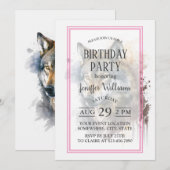 Wolf aquarelschilderij kaart (Voorkant / Achterkant)