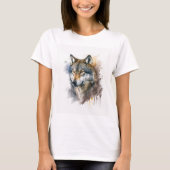 Wolf aquarelschilderij t-shirt (Voorkant)