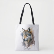 Wolf aquarelschilderij
