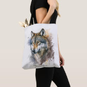 Wolf aquarelschilderij tote bag (Dichtbij)