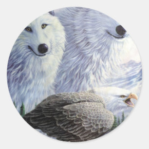 Wolf Arend Dieren Natuur Park Kantoor Zakelijk Kun Ronde Sticker