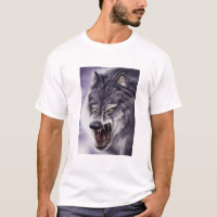 Wolf Art - Beest met hoektanden T-shirt, Aanval Mo