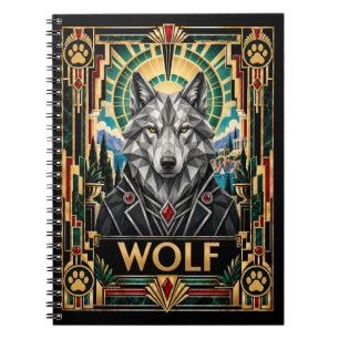 Wolf, Art Deco-wildlife Notitieboek