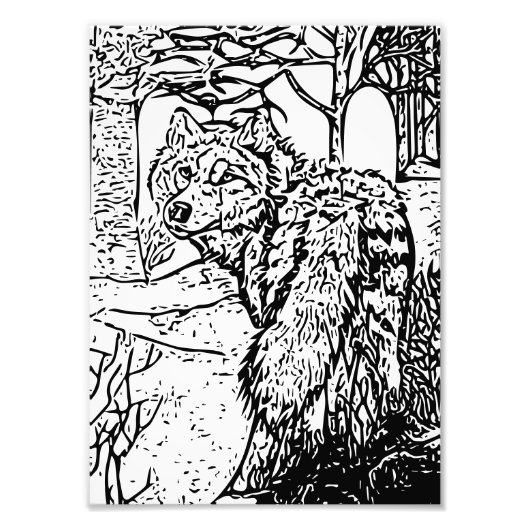 Wolf art foto afdruk (Voorkant)