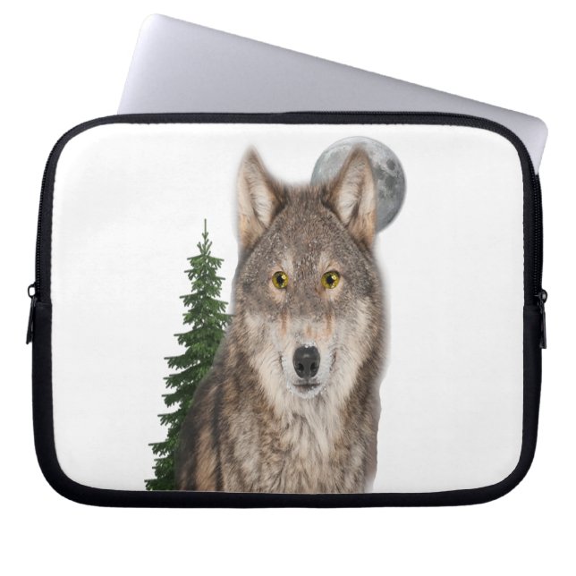Wolf art laptop sleeve (Voorkant)