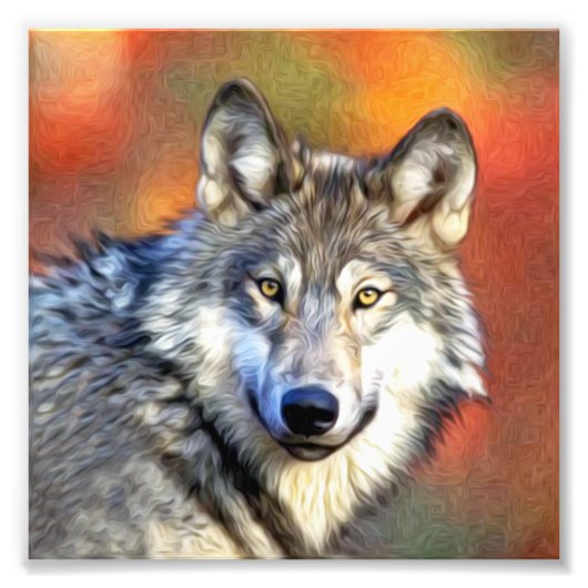 Wolf Art Painting Foto Afdruk (Voorkant)