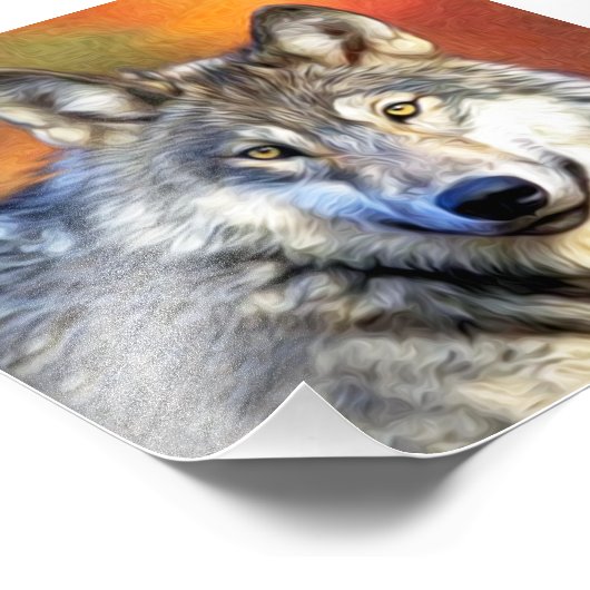 Wolf Art Painting Foto Afdruk (Hoek)