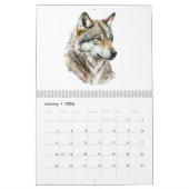 Wolf Art Pencil Waterverf Portrait Woodland Kalender (Jan 2026)