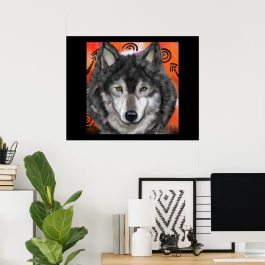 Wolf Art Poster (Thuiskantoor)