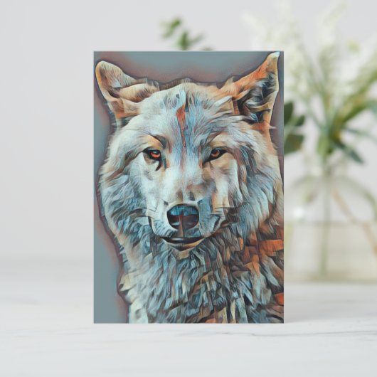 WOLF ARTISTIC PORTRAT B KAART (Staand voorkant)