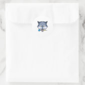 Wolf at Darts with Dart Ronde Sticker (Tas)