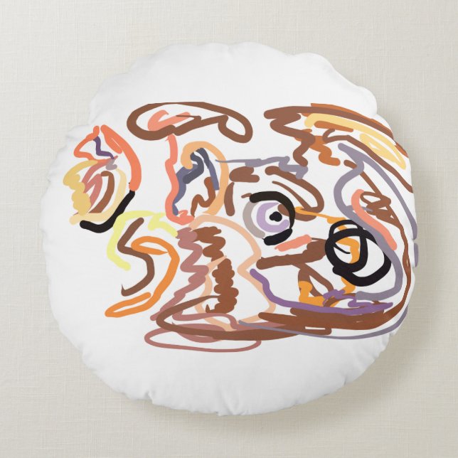 Wolf Autumn free Rond Kussen (Voorkant)