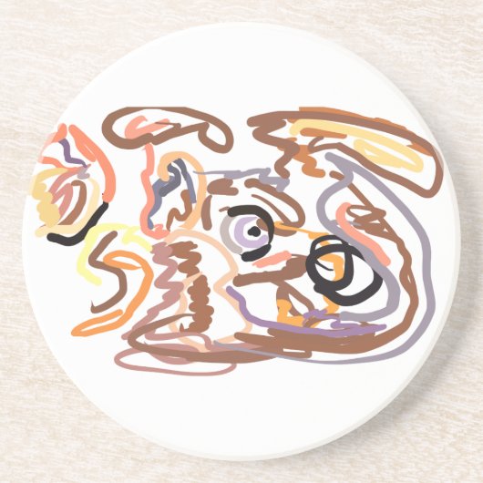 Wolf Autumn free Zandsteen Onderzetter (Voorkant)